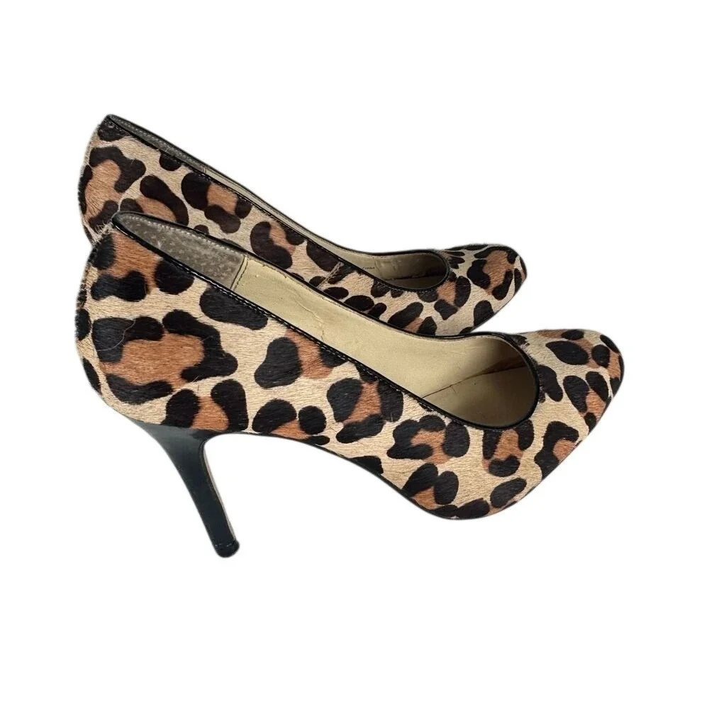 Max Studio Leopard Heels Pumps Size‎ US 7M Faux Fur Exotic Cheetah Animal Print